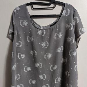 Torrid Celestial Crop Button Back Blouse